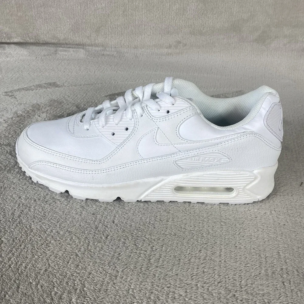 Nike Air Max 90 Shoes Mens Size 13 White Leather Running Sneakers CZ5594-100 NEW